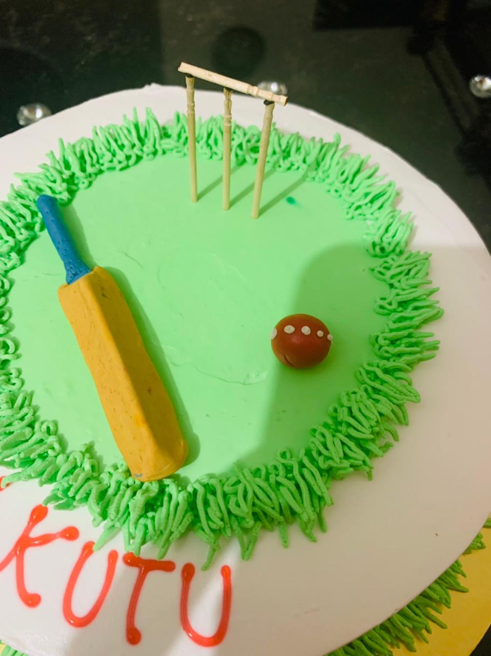 Cricket pitch theme cake 1 kg